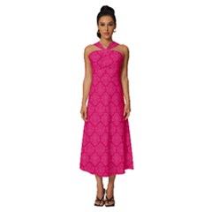 Pink Pattern, Abstract, Background, Bright, Desenho Sleeveless Cross Front Cocktail Midi Chiffon Dress by nateshop