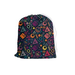 Random, Abstract, Forma, Cube, Triangle, Creative Drawstring Pouch (large)