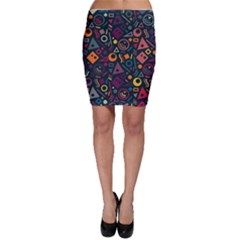 Random, Abstract, Forma, Cube, Triangle, Creative Bodycon Skirt