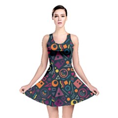 Random, Abstract, Forma, Cube, Triangle, Creative Reversible Skater Dress