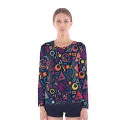 Random, Abstract, Forma, Cube, Triangle, Creative Women s Long Sleeve T-shirt