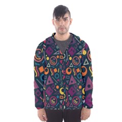 Random, Abstract, Forma, Cube, Triangle, Creative Men s Hooded Windbreaker