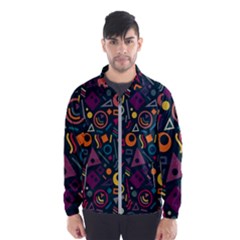 Random, Abstract, Forma, Cube, Triangle, Creative Men s Windbreaker