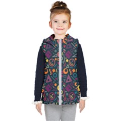 Random, Abstract, Forma, Cube, Triangle, Creative Kids  Hooded Puffer Vest