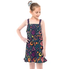 Random, Abstract, Forma, Cube, Triangle, Creative Kids  Overall Dress by nateshop