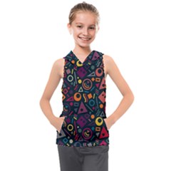 Random, Abstract, Forma, Cube, Triangle, Creative Kids  Sleeveless Hoodie by nateshop