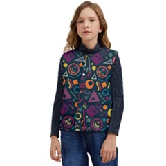 Random, Abstract, Forma, Cube, Triangle, Creative Kid s Button Up Puffer Vest	