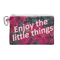 Indulge In Life s Small Pleasures  Canvas Cosmetic Bag (large) by dflcprintsclothing