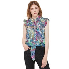 Abstract Confluence Frill Detail Shirt by kaleidomarblingart