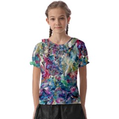 Abstract Confluence Kids  Frill Chiffon Blouse by kaleidomarblingart