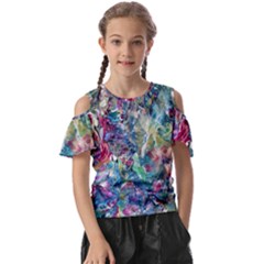 Abstract Confluence Kids  Butterfly Cutout T-shirt by kaleidomarblingart