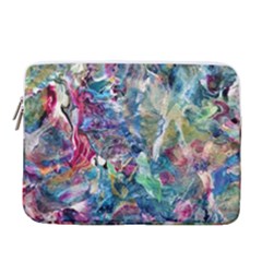 Abstract Confluence 15  Vertical Laptop Sleeve Case With Pocket by kaleidomarblingart