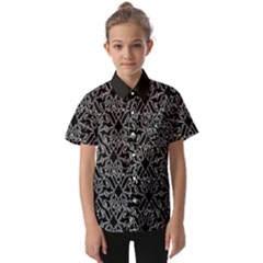 Noir Nouveau Chic Pattern Kids  Short Sleeve Shirt by dflcprintsclothing