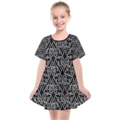 Noir Nouveau Chic Pattern Kids  Smock Dress by dflcprintsclothing