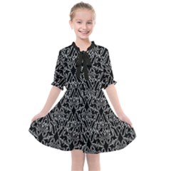 Noir Nouveau Chic Pattern Kids  All Frills Chiffon Dress by dflcprintsclothing