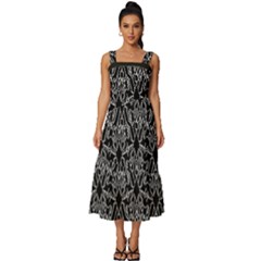 Noir Nouveau Chic Pattern Square Neckline Tiered Midi Dress by dflcprintsclothing