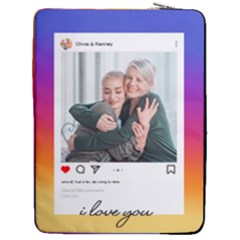 Personalized Name Photo Social Media Frame - 17  Vertical Laptop Sleeve Case With Pocket