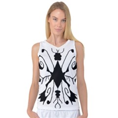 Black Silhouette Artistic Hand Draw Symbol Wb Women s Basketball Tank Top by dflcprintsclothing