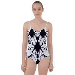 Black Silhouette Artistic Hand Draw Symbol Wb Sweetheart Tankini Set by dflcprintsclothing