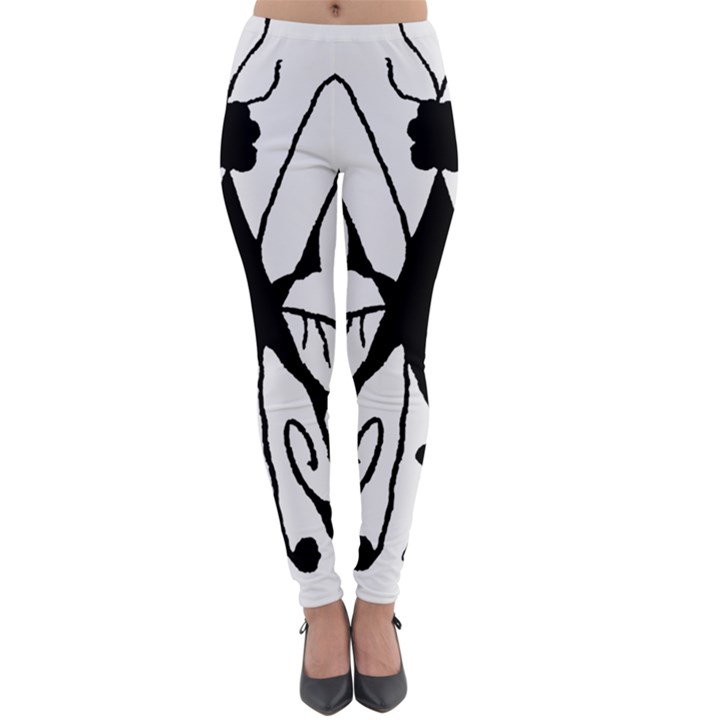 Black Silhouette Artistic Hand Draw Symbol Wb Lightweight Velour Leggings