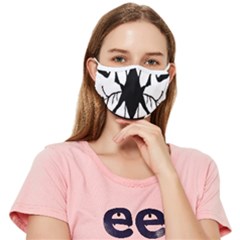 Black Silhouette Artistic Hand Draw Symbol Wb Fitted Cloth Face Mask (adult) by dflcprintsclothing