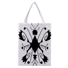 Black Silhouette Artistic Hand Draw Symbol Wb Classic Tote Bag by dflcprintsclothing