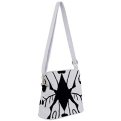 Black Silhouette Artistic Hand Draw Symbol Wb Zipper Messenger Bag by dflcprintsclothing