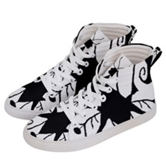 Black Silhouette Artistic Hand Draw Symbol Wb Men s Hi-top Skate Sneakers