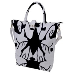 Black Silhouette Artistic Hand Draw Symbol Wb Buckle Top Tote Bag by dflcprintsclothing