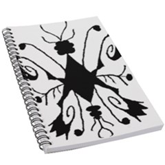 Black Silhouette Artistic Hand Draw Symbol Wb 5 5  X 8 5  Notebook