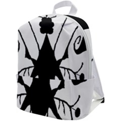 Black Silhouette Artistic Hand Draw Symbol Wb Zip Up Backpack by dflcprintsclothing