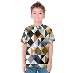 Pattern Tile Squares Triangles Seamless Geometry Kids  Cotton T-shirt