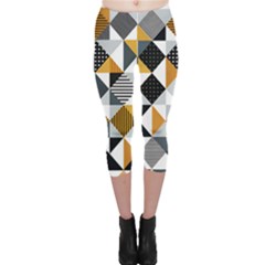 Pattern Tile Squares Triangles Seamless Geometry Capri Leggings 