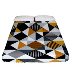 Pattern Tile Squares Triangles Seamless Geometry Fitted Sheet (california King Size)