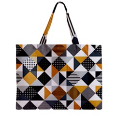 Pattern Tile Squares Triangles Seamless Geometry Zipper Mini Tote Bag