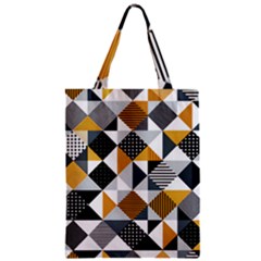 Pattern Tile Squares Triangles Seamless Geometry Zipper Classic Tote Bag