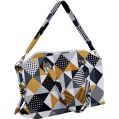 Pattern Tile Squares Triangles Seamless Geometry Canvas Crossbody Bag by Maspions