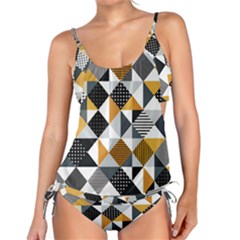 Pattern Tile Squares Triangles Seamless Geometry Tankini Set