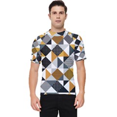 Pattern Tile Squares Triangles Seamless Geometry Men s Short Sleeve Rash Guard