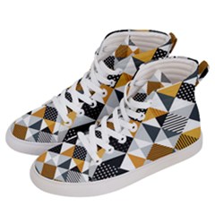 Pattern Tile Squares Triangles Seamless Geometry Women s Hi-top Skate Sneakers