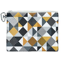 Pattern Tile Squares Triangles Seamless Geometry Canvas Cosmetic Bag (xxl)