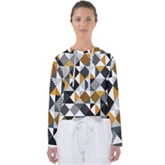 Pattern Tile Squares Triangles Seamless Geometry Women s Slouchy Sweat