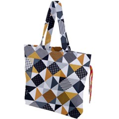 Pattern Tile Squares Triangles Seamless Geometry Drawstring Tote Bag