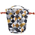 Pattern Tile Squares Triangles Seamless Geometry Drawstring Bucket Bag View1