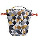 Pattern Tile Squares Triangles Seamless Geometry Drawstring Bucket Bag View2