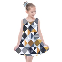 Pattern Tile Squares Triangles Seamless Geometry Kids  Summer Dress