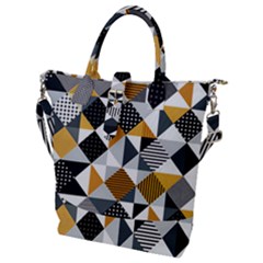 Pattern Tile Squares Triangles Seamless Geometry Buckle Top Tote Bag