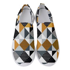 Pattern Tile Squares Triangles Seamless Geometry Women s Slip On Sneakers by Maspions