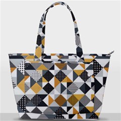 Pattern Tile Squares Triangles Seamless Geometry Back Pocket Shoulder Bag 