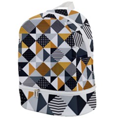 Pattern Tile Squares Triangles Seamless Geometry Zip Bottom Backpack